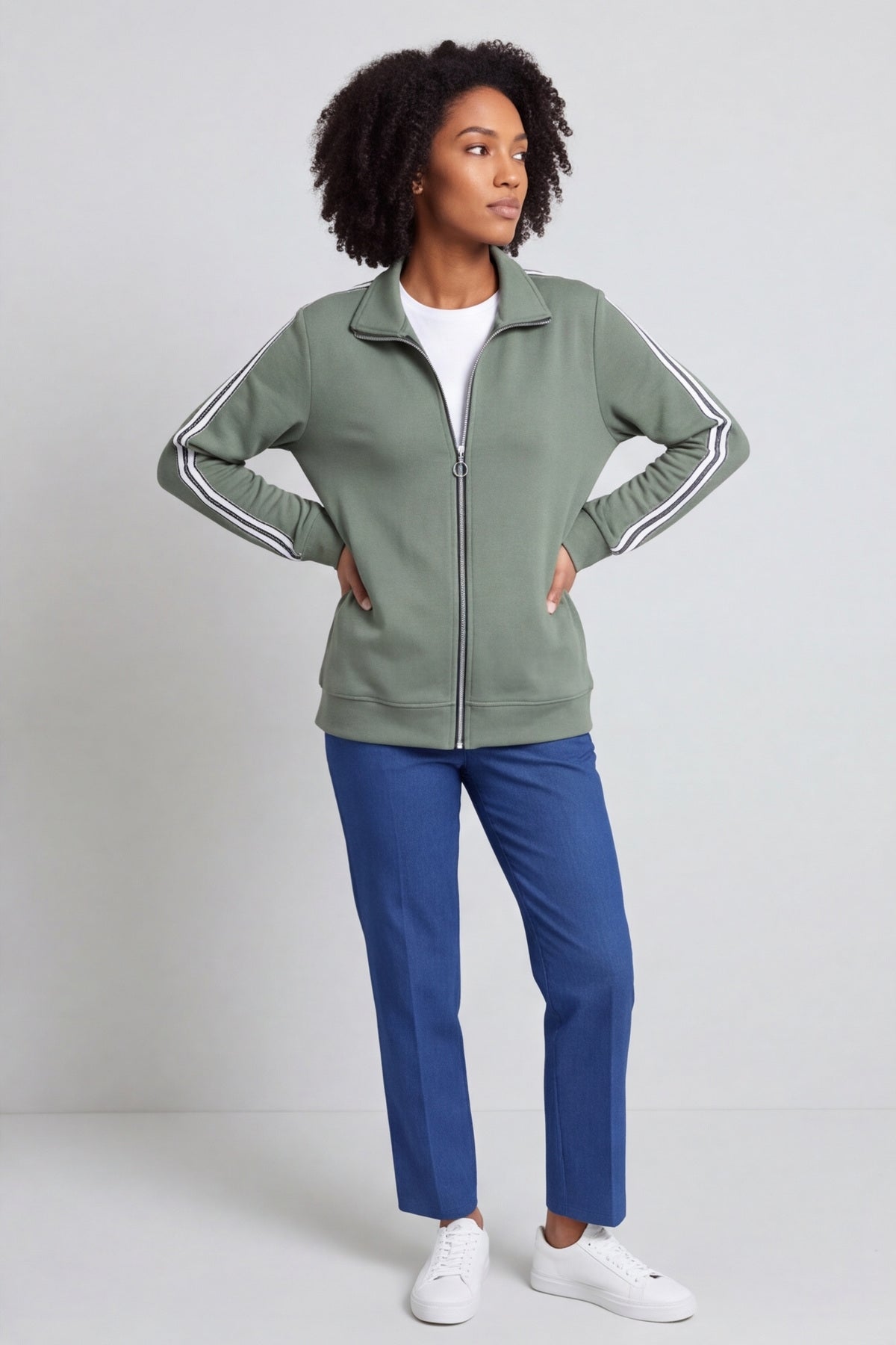 Safiya Zip Jacket Khaki – image 2 of 5