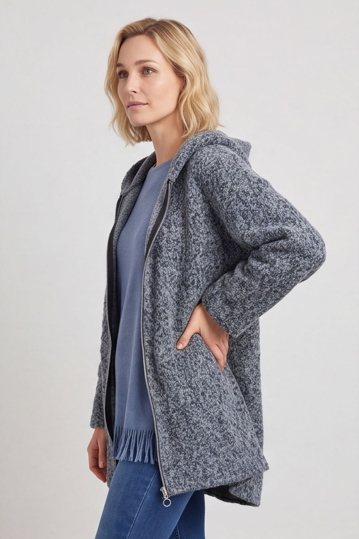 Sheila Zip Hooded Jacket Grey – image 2 of 6