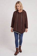 Anya Asymmetric Hooded Top Cocoa Cocoa - Anya Asymmetric Hooded Top Cocoa – image 2 of 4