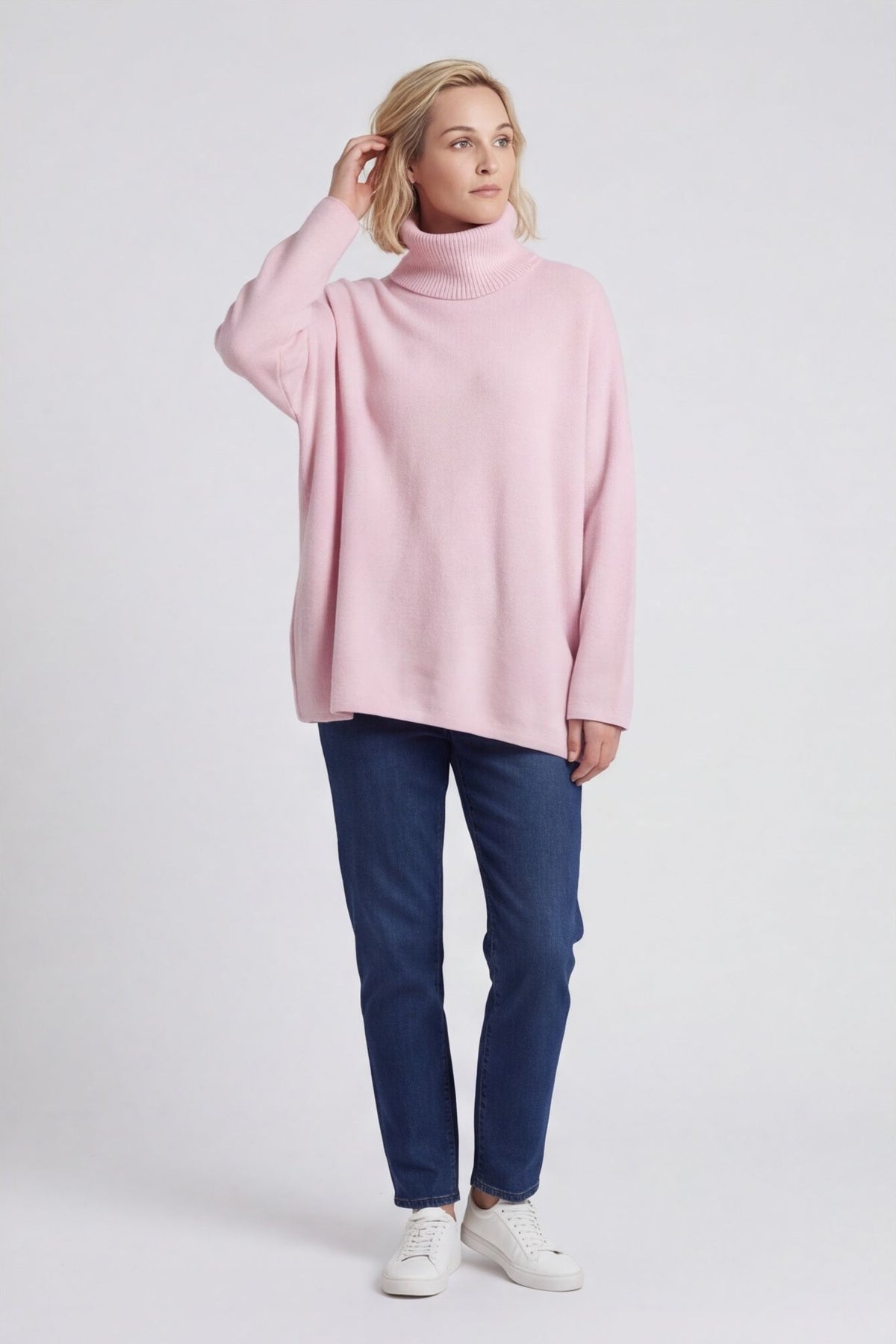 Jude Polo Neck Knitted Jumper Pink – image 2 of 4