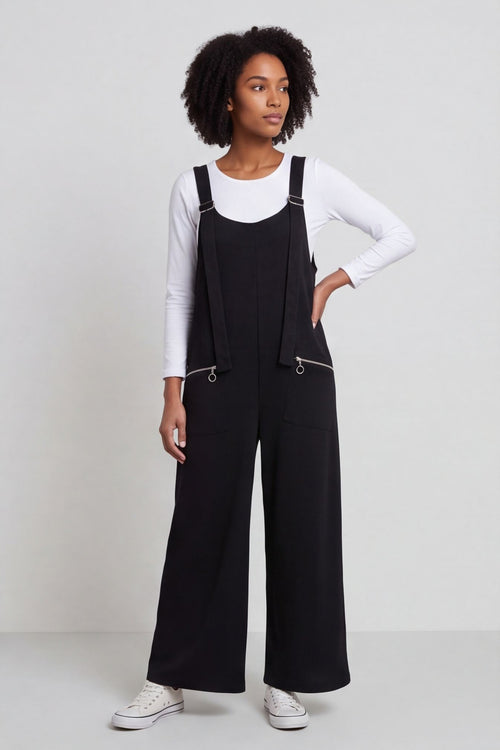 Kinley Pocket Cotton Jumpsuit Black – image 2 of 6