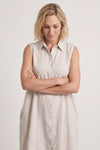 Solaine Sleeveless Linen Dress Stone