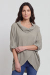 Beulah Cowl Neck Cotton Top Mocha – image 1 of 4