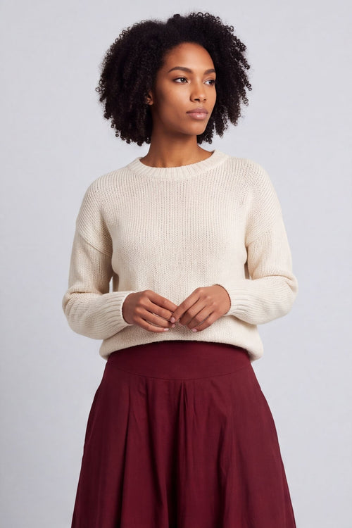 Wilfreda Puffball Cotton Skirt Wine – image 2 of 5
