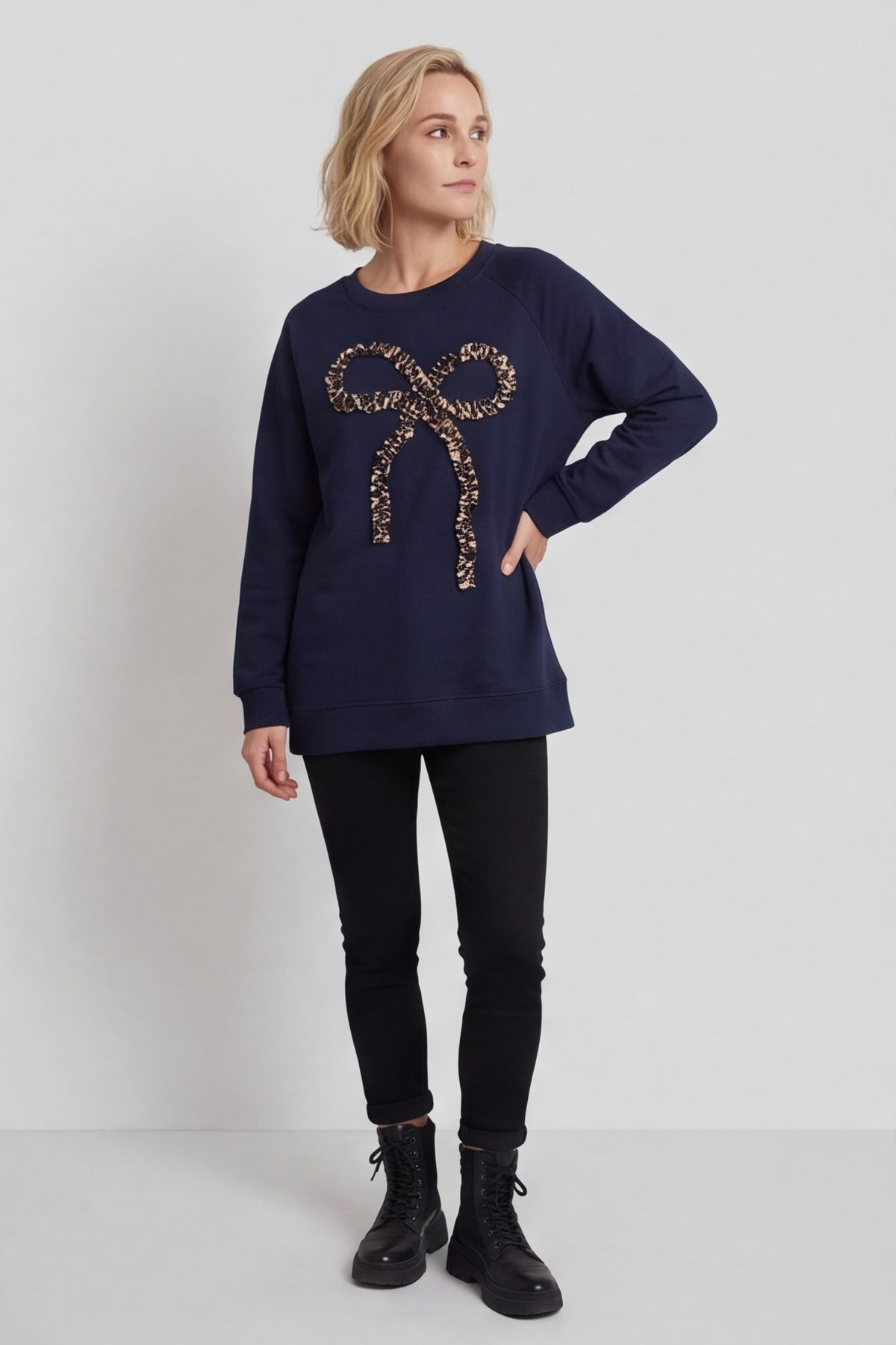 Alice Bow Sweatshirt Navy – image 2 of 5