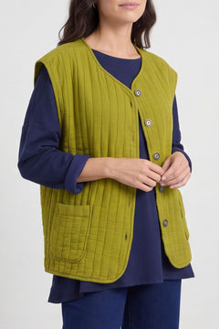 Agatha Cotton Padded Gilet Moss – image 2 of 6
