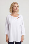 Gemma Knot Detail Cotton Top White – image 2 of 4