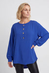 Elianna Button Top Cobalt – image 1 of 5