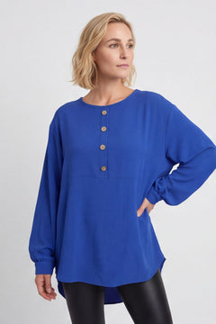 Elianna Button Top Cobalt – image 1 of 5