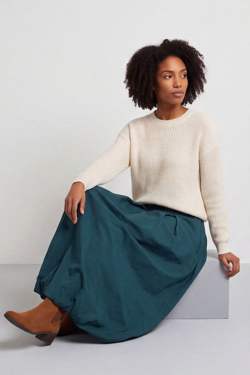 Wilfreda Puffball Cotton Skirt Teal – image 2 of 5