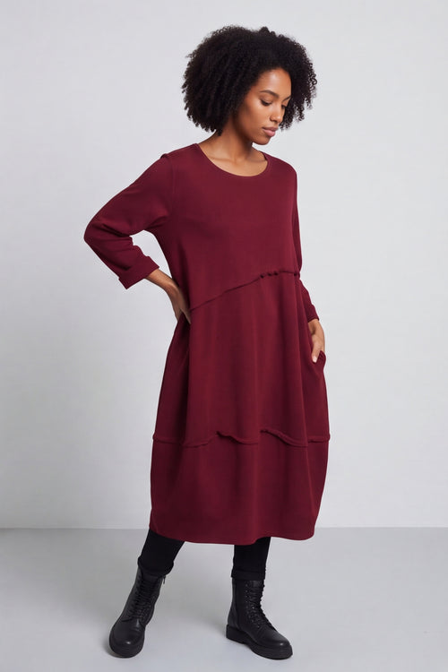 Minnie Seam Detail Cotton Tunic Wine – image 2 of 6