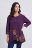 Berenice Print Detail Needlecord Top Purple – image 2 of 6