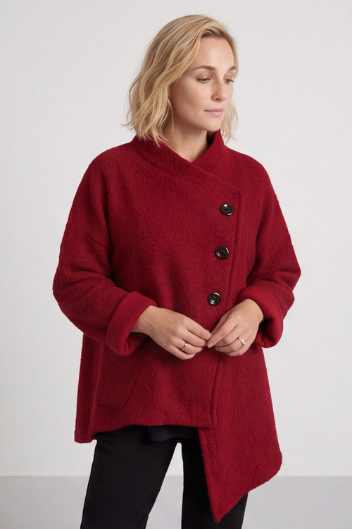 Shona Boucle Jacket Wine – image 2 of 5