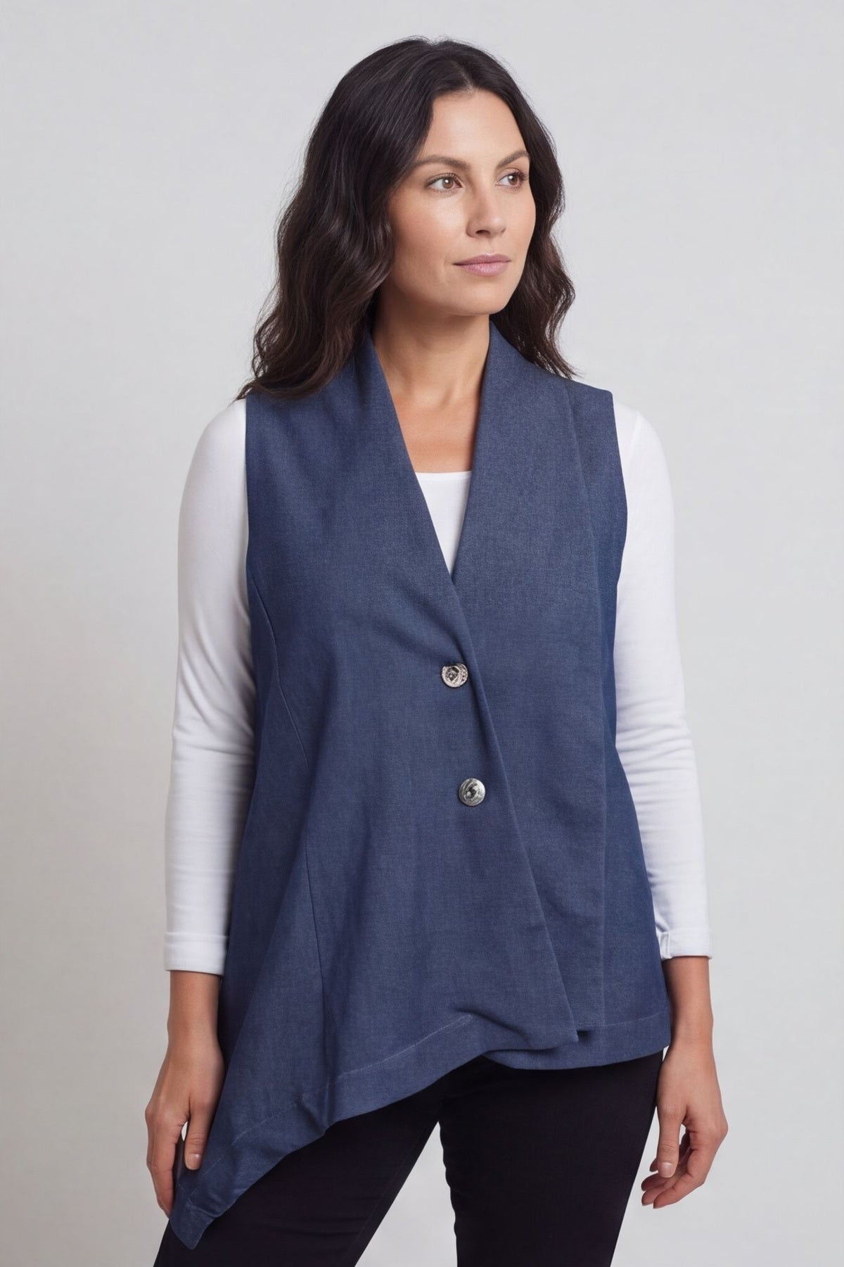 Venera Denim Waistcoat Dark Denim – image 2 of 5