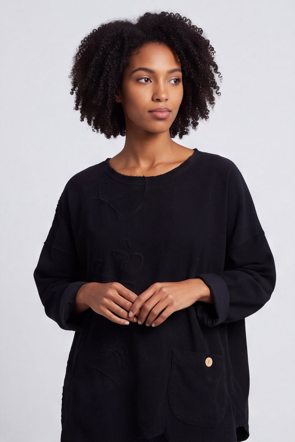 Jessa Needlecord Top Black – image 2 of 6