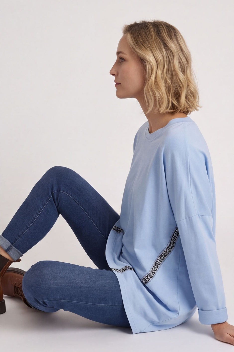 Edwina Cotton Top Light Blue – image 1 of 5