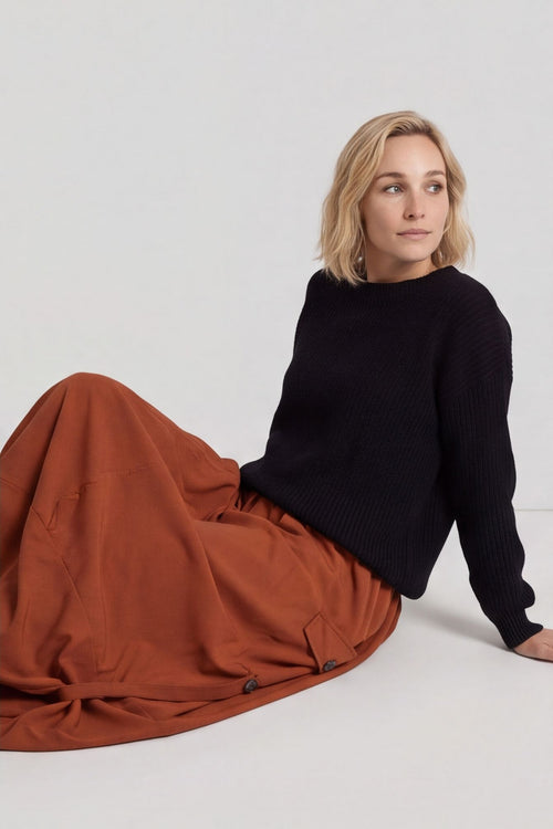 Lavone Cotton Skirt Burnt Orange – image 2 of 6