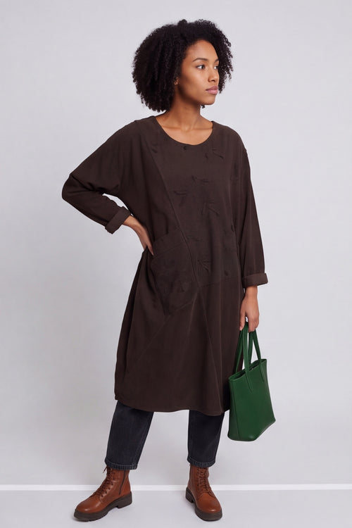 Laurie Needlecord Dress Cocoa – image 2 of 6