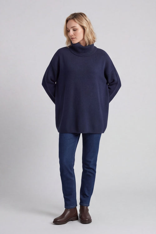 Jude Polo Neck Knitted Jumper Navy – image 2 of 6