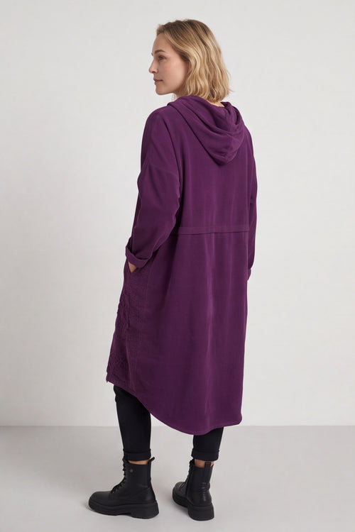 Devyn Hooded Needlecord Dress Purple – image 2 of 6