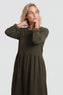 Tina Ribbed Detail Cotton Dress Khaki – image 2 of 6