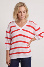 Gladys Stripe Knit Cotton Top Red Red - Gladys Stripe Knit Cotton Top Red – image 2 of 6