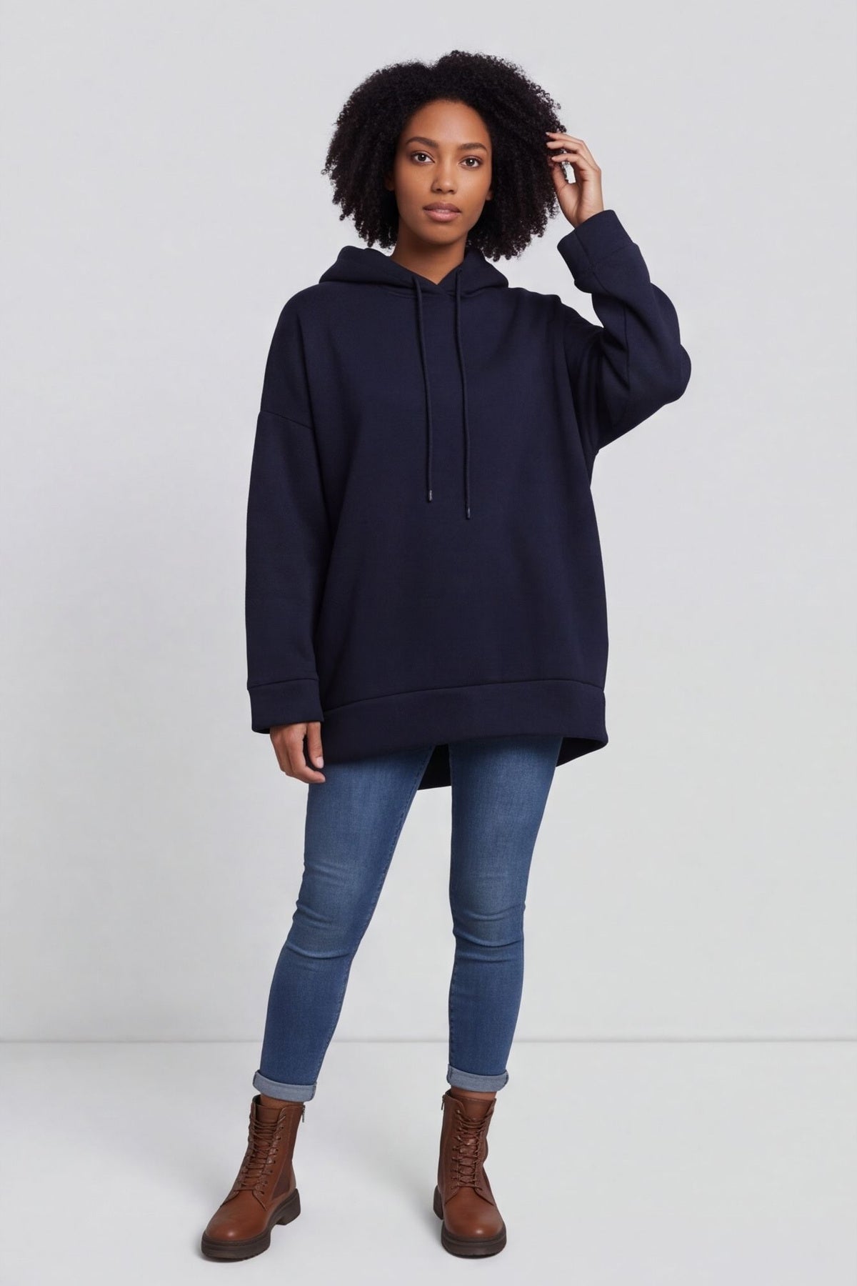 Jaylen Hooded Cotton Top Navy – image 2 of 6