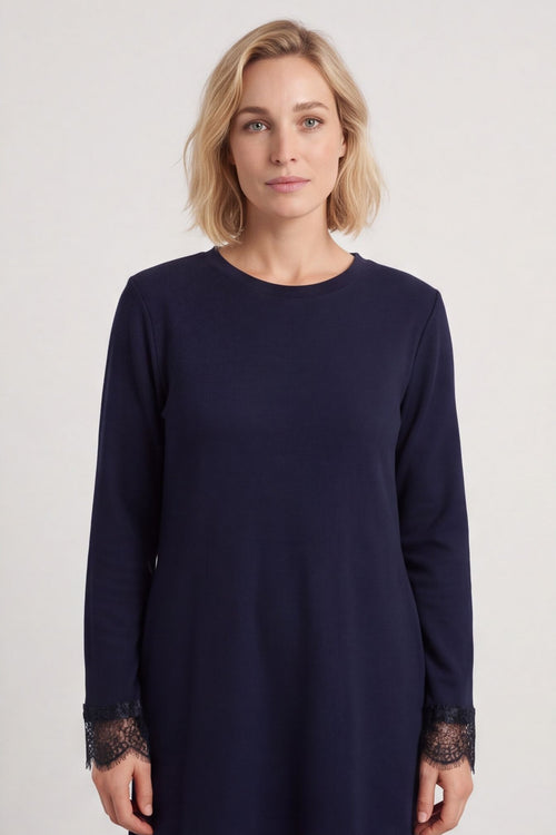Merinda Lace Detail Dress Navy – image 1 of 5