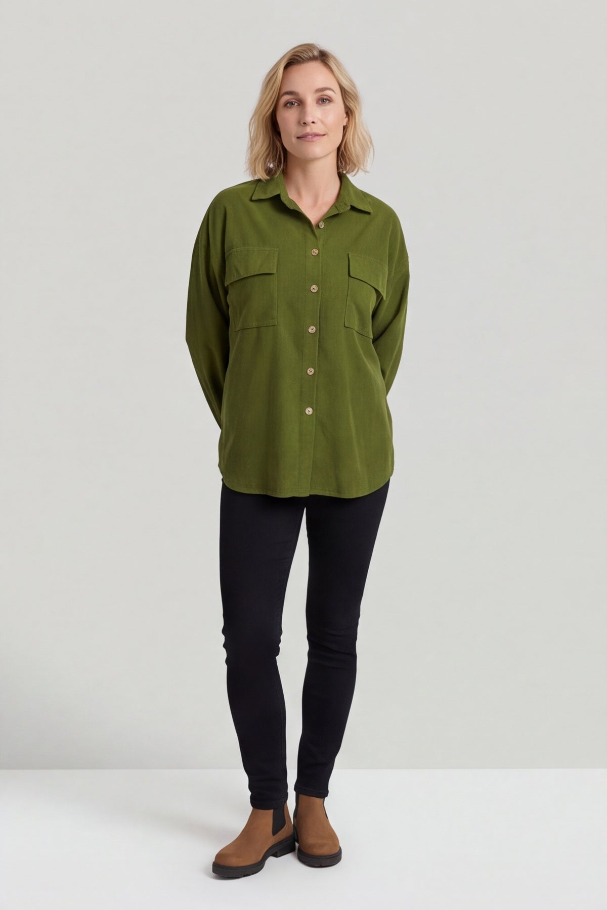 Tonya Needlecord Jacket Olive
