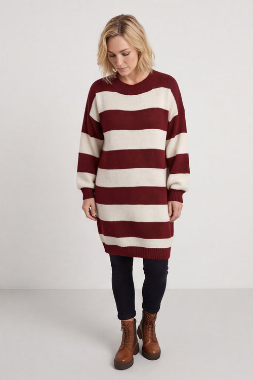 Osanna Stripe Knitted Jumper Wine – image 2 of 6