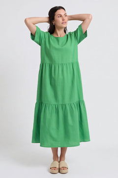 Nova Linen Dress Emerald – image 2 of 4