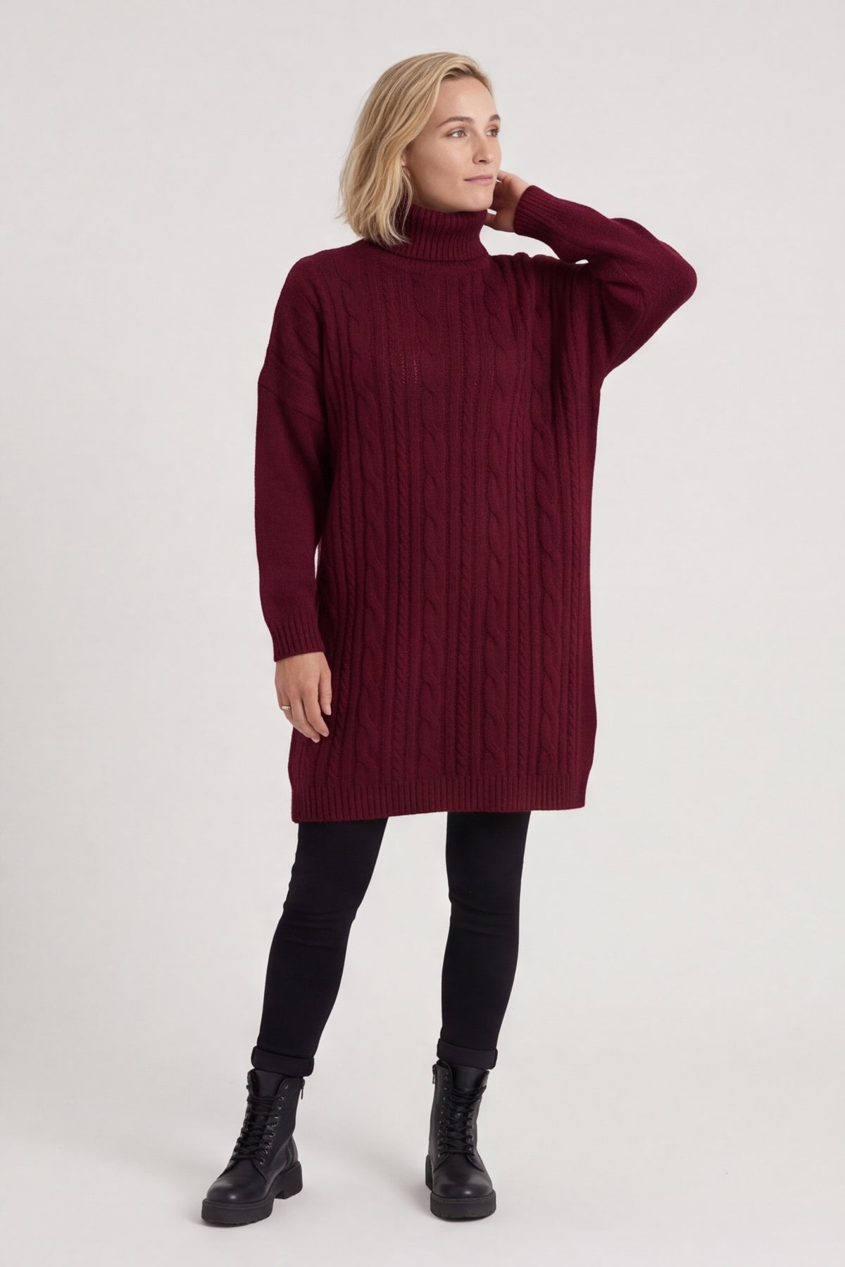 Moira Polo Knitted Jumper Wine – image 2 of 6