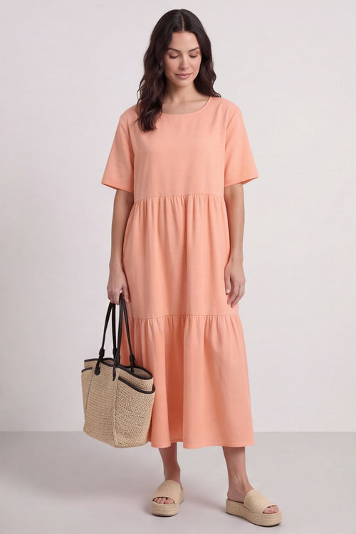 Nova Linen Dress Orange – image 2 of 6