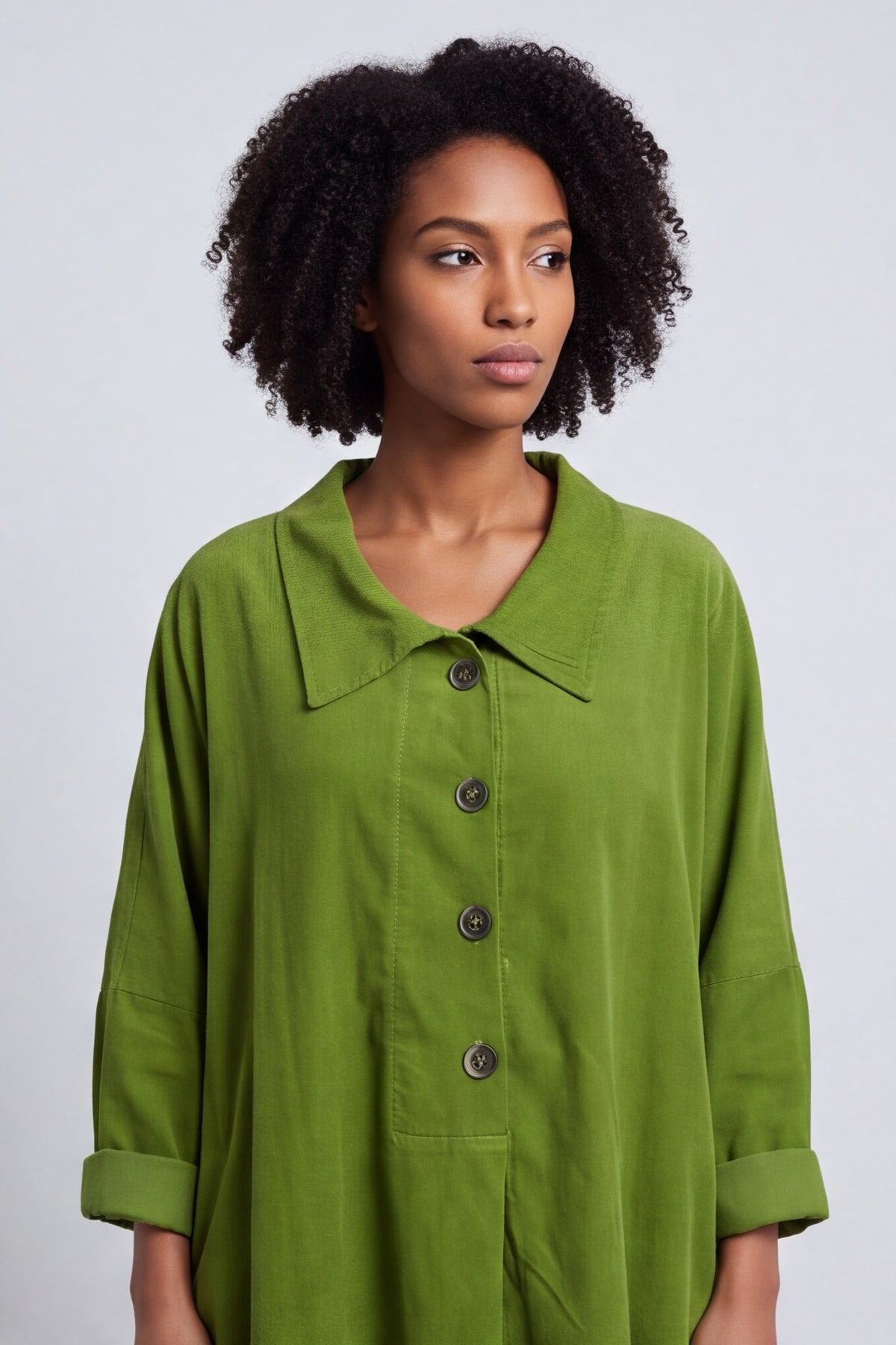 Amina Needlecord Dress Olive – image 2 of 6