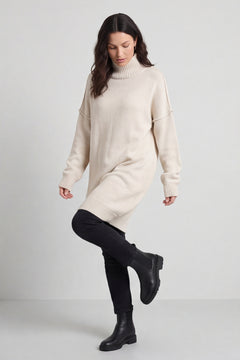 Bridie Polo Neck Knitted Tunic Stone – image 2 of 6