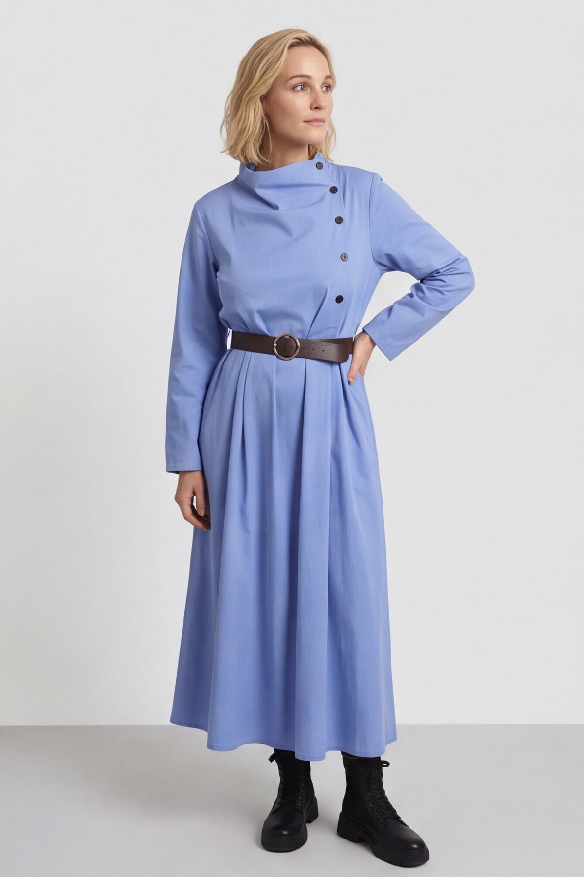 Eudora Belted Dress Powder Blue – image 2 of 6