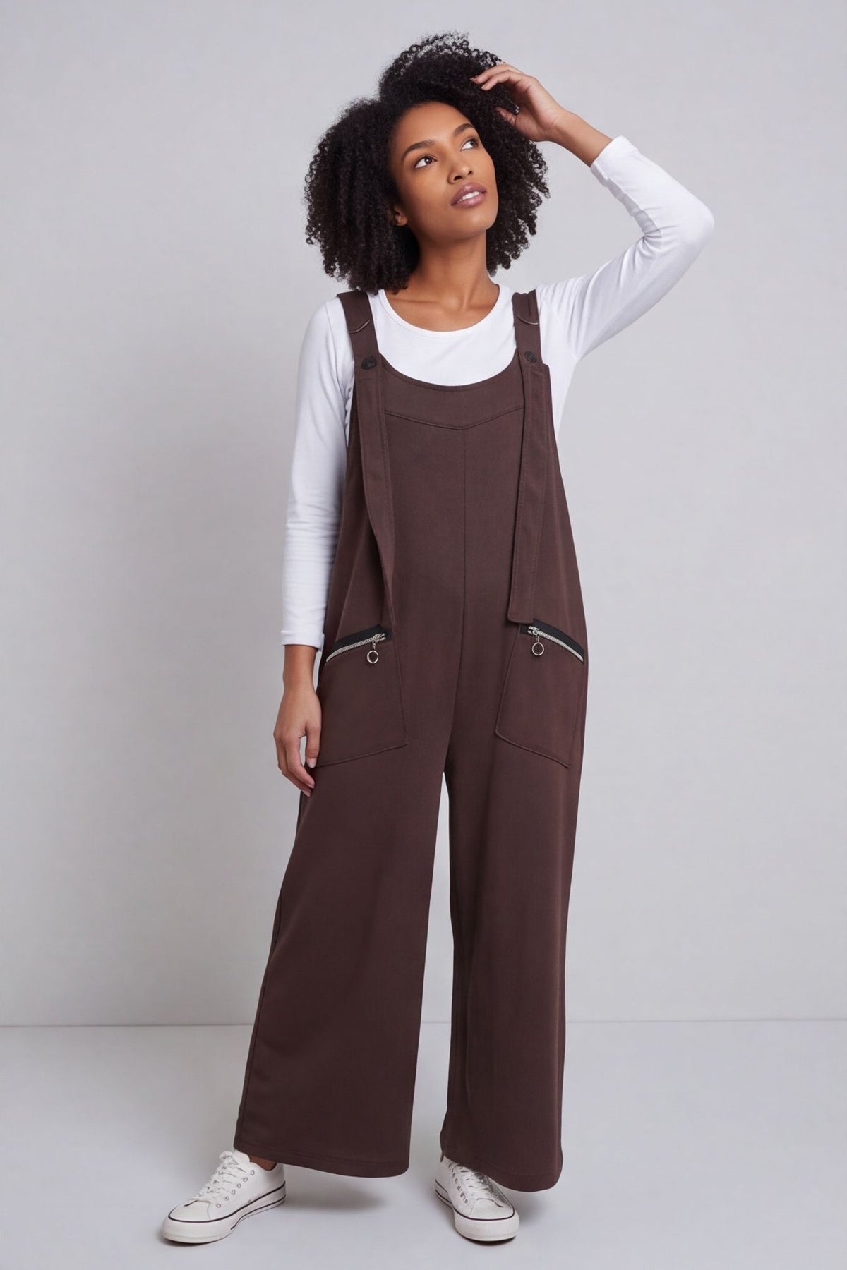 Kinley Pocket Cotton Jumpsuit Cocoa – image 2 of 5
