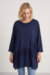 Mozelle Crochet Detail Cotton Top Navy – image 2 of 5
