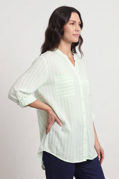 Jaynie Gingham Tie Front Shirt Green – image 2 of 6