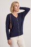 Blythe Button Detail Top Navy – image 2 of 6