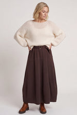 Georgetta Belted Cotton Skirt Cocoa Cocoa - Georgetta Belted Cotton Skirt Cocoa – image 2 of 6