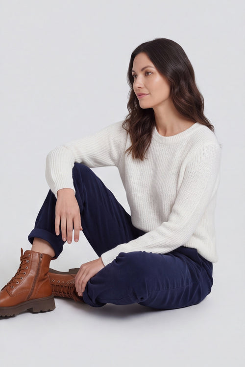 Carmella Needlecord Trousers Navy – image 2 of 6