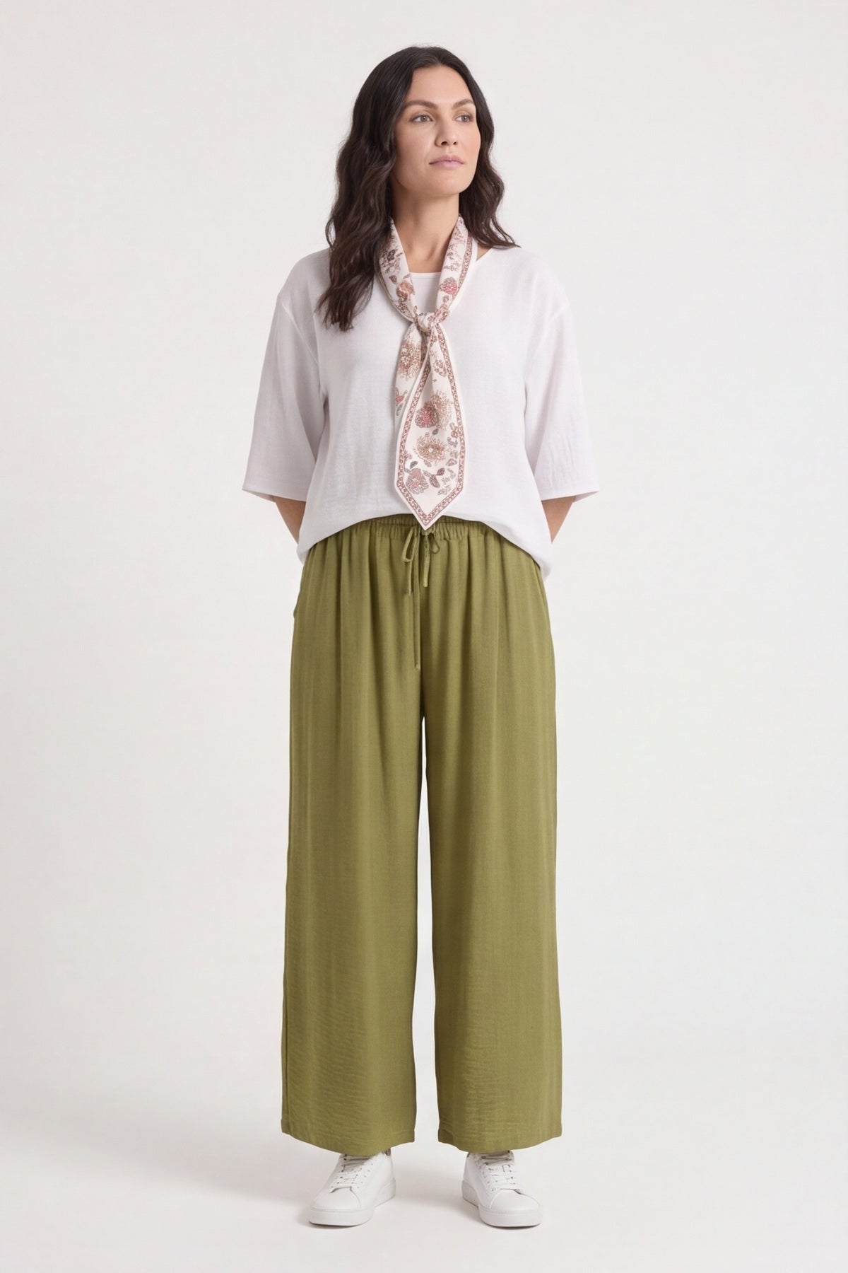 Athena Wide Leg Trousers Khaki – image 2 of 6