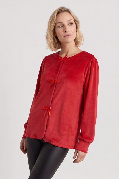 Rhona Bow Front Top Red – image 2 of 6