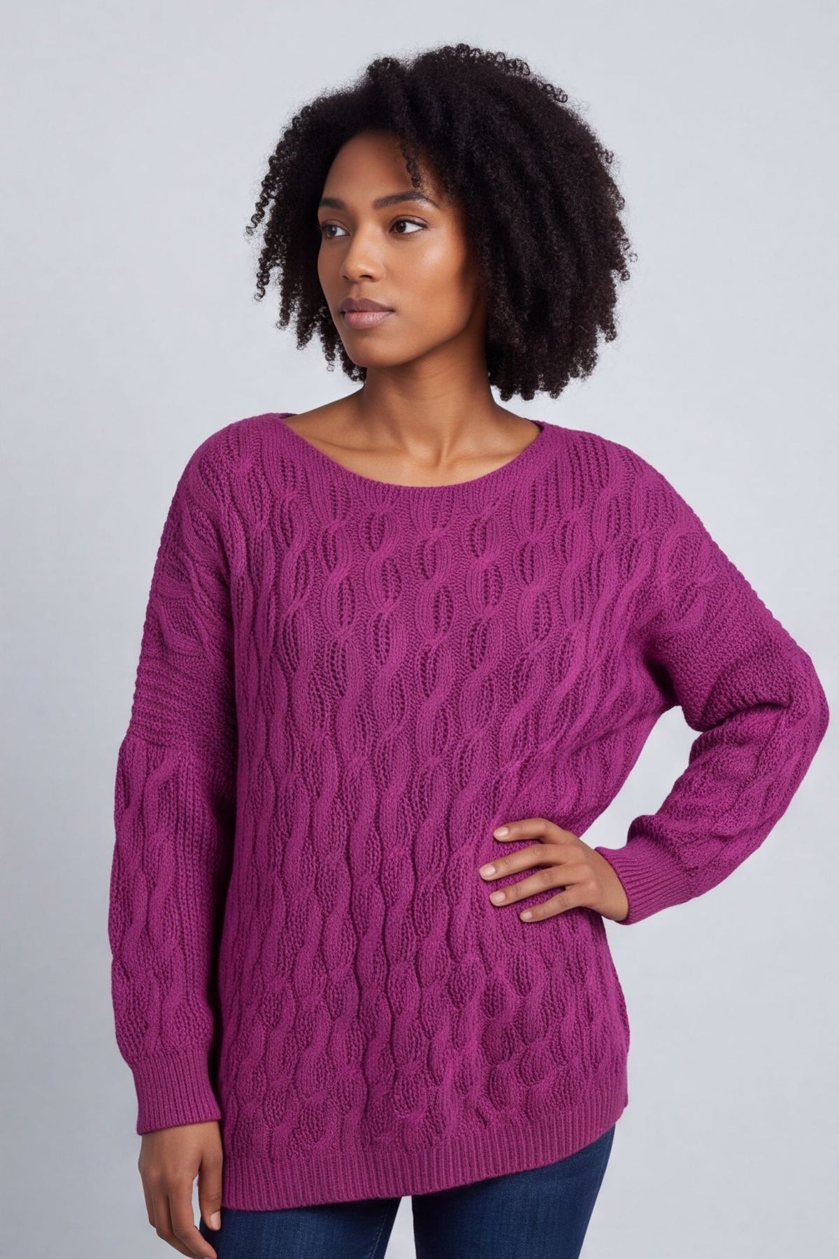 Tamsin Knitted Jumper Berry – image 2 of 5