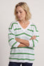 Gladys Stripe Knit Cotton Top Green – image 2 of 6