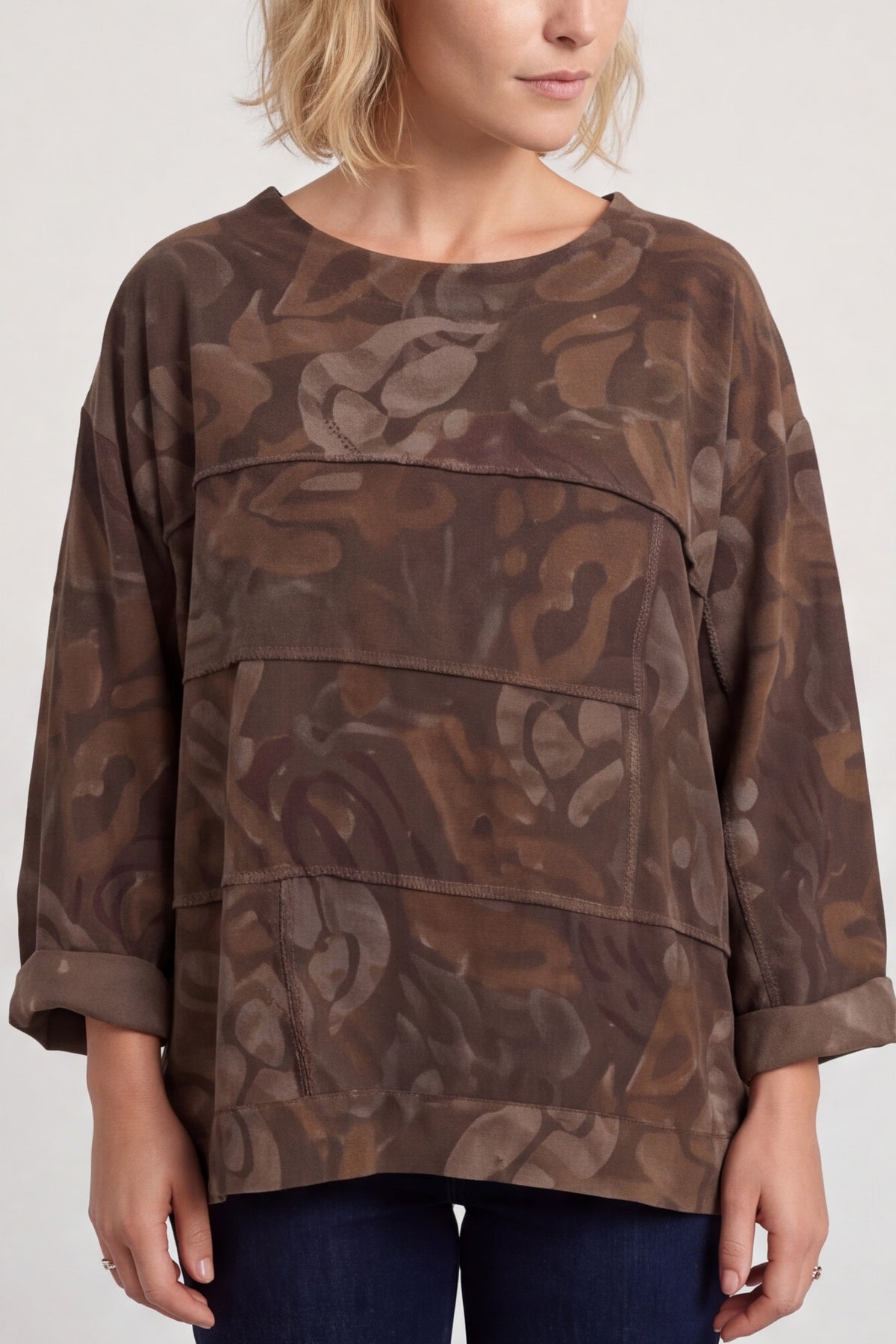 Doreen Print Needlecord Top Nutmeg – image 2 of 6