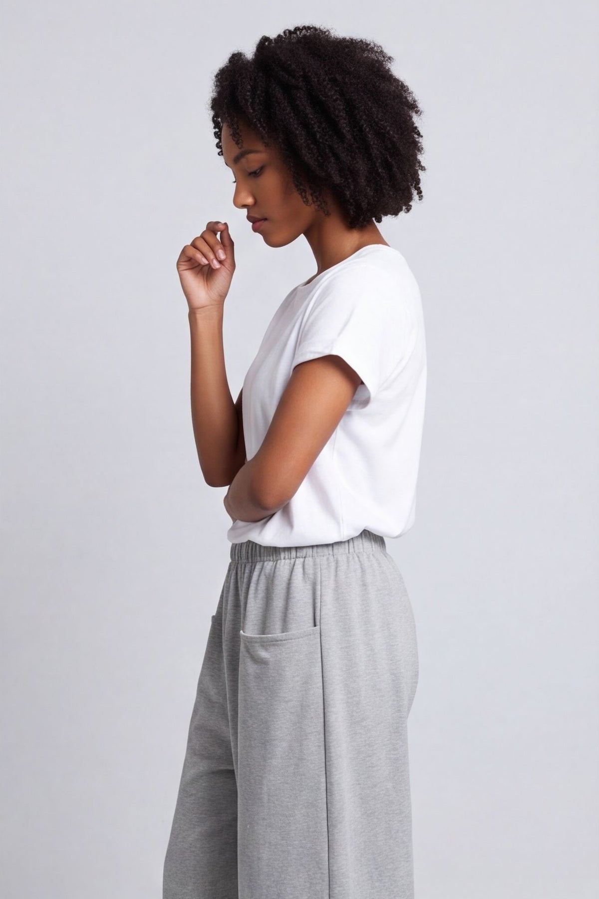 Jaye Pocket Cotton Trousers Marl Grey – image 2 of 4