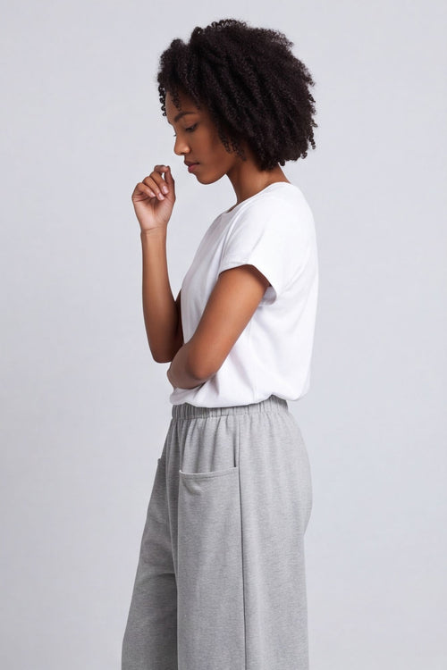 Jaye Pocket Cotton Trousers Marl Grey – image 2 of 4