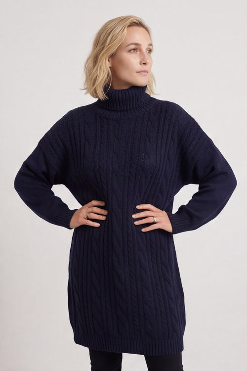 Moira Polo Knitted Jumper Navy – image 2 of 6